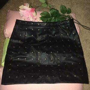 Zara Faux Leather Studded Skirt
